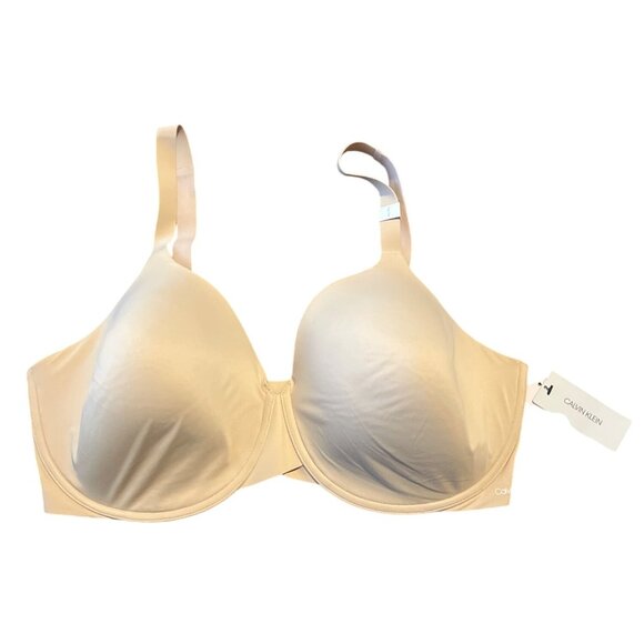 Calvin Klein Lightly Lined Nude Underwire Bra Size 40DDD Adjustable Straps - Picture 3 of 8